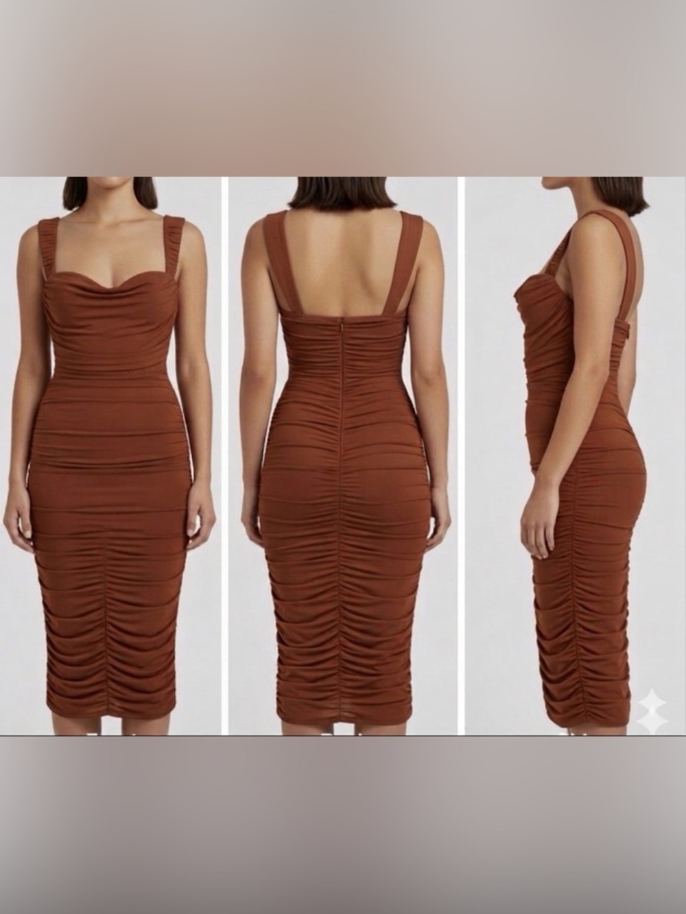 Elegant Brown Strapless Dress
